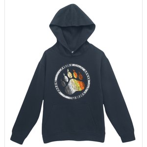 Bear Paw In Colors Of Bear Community Gay P.R.I.D.E Bear Urban Pullover Hoodie