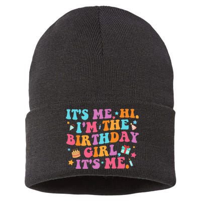 Birthday Party Its Me Hi Im The Birthday Girl Its Me Sustainable Knit Beanie