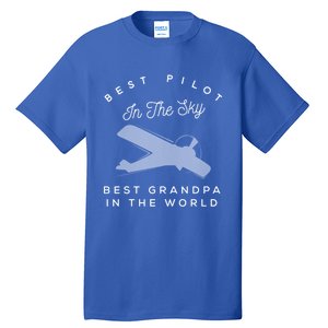 Best Pilot In The Sky Grandpa Granddaughter Gift Tall T-Shirt