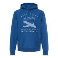 Best Pilot In The Sky Grandpa Granddaughter Gift Premium Hoodie