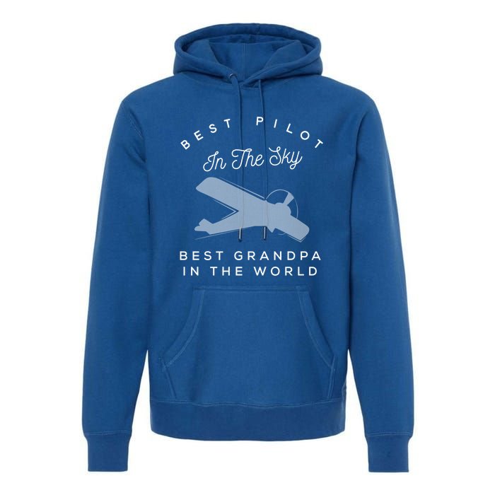 Best Pilot In The Sky Grandpa Granddaughter Gift Premium Hoodie