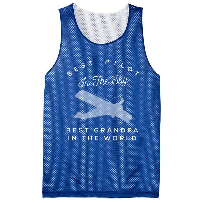 Best Pilot In The Sky Grandpa Granddaughter Gift Mesh Reversible Basketball Jersey Tank