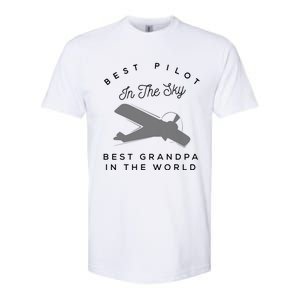 Best Pilot In The Sky Grandpa Granddaughter Gift Softstyle CVC T-Shirt