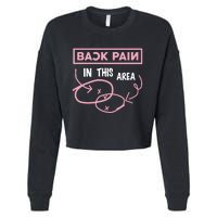 Back Pain In This Area Cropped Pullover Crew