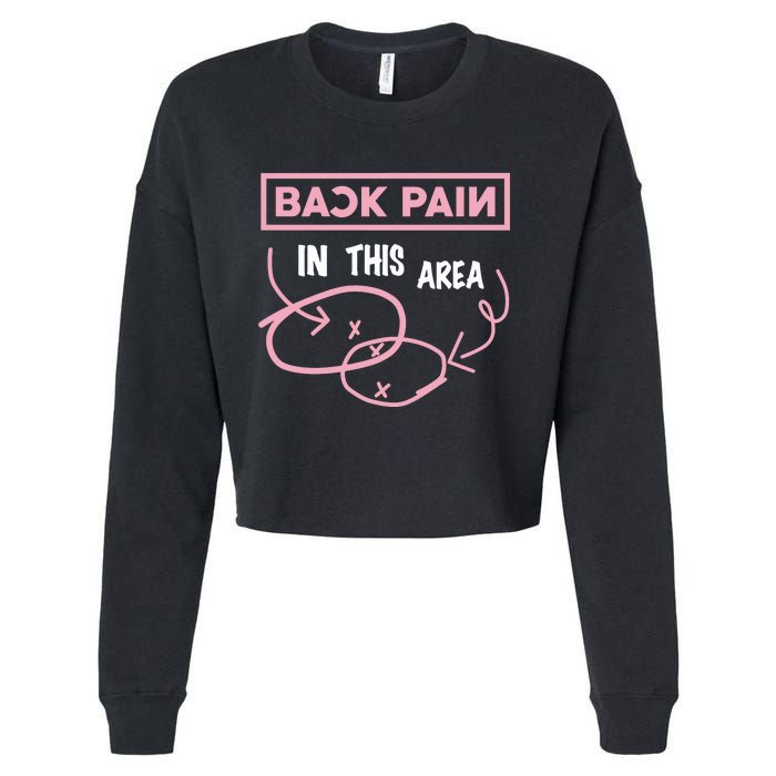 Back Pain In This Area Cropped Pullover Crew