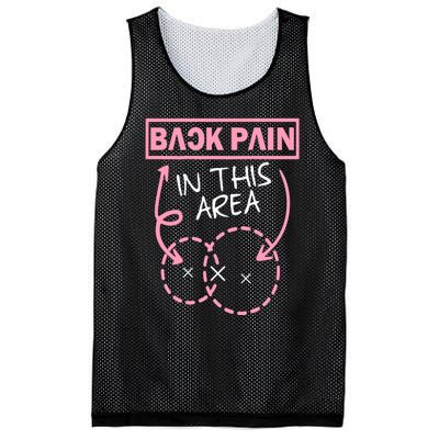 Back Pain In This Area Funny Mesh Reversible Basketball Jersey Tank