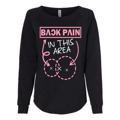 Back Pain In This Area Funny Womens California Wash Sweatshirt