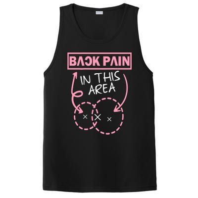 Back Pain In This Area Funny PosiCharge Competitor Tank