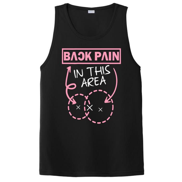 Back Pain In This Area Funny PosiCharge Competitor Tank