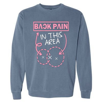 Back Pain In This Area Funny Garment-Dyed Sweatshirt