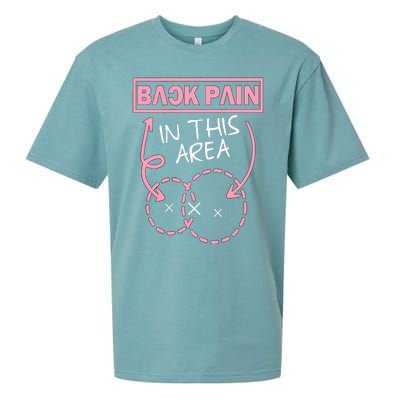 Back Pain In This Area Funny Sueded Cloud Jersey T-Shirt