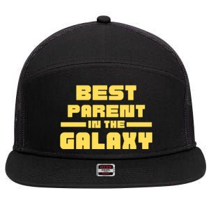 Best Parent In The Galaxy Gift 7 Panel Mesh Trucker Snapback Hat