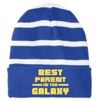 Best Parent In The Galaxy Gift Striped Beanie with Solid Band