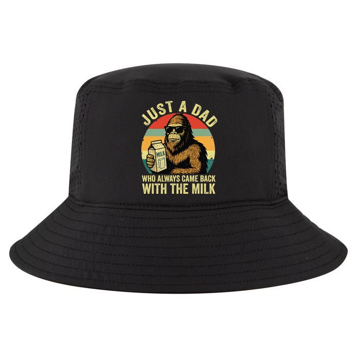 Bigfoot Papa Just A Dad Who Always Came Back With The Milk Cool Comfort Performance Bucket Hat