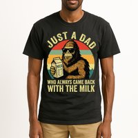 Bigfoot Papa Just A Dad Who Always Came Back With The Milk Tall T-Shirt