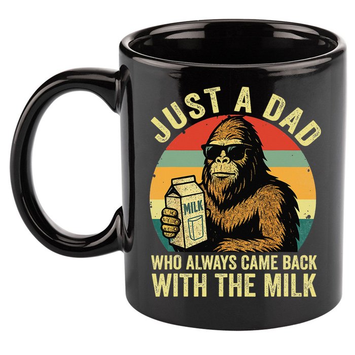 Bigfoot Papa Just A Dad Who Always Came Back With The Milk 11oz C Handle Ceramic Mug