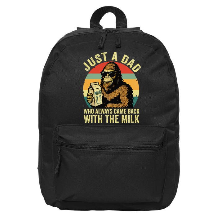 Bigfoot Papa Just A Dad Who Always Came Back With The Milk 16 in Basic Backpack