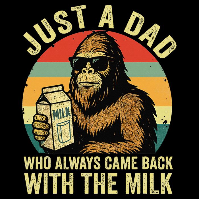 Bigfoot Papa Just A Dad Who Always Came Back With The Milk 16 in Basic Backpack