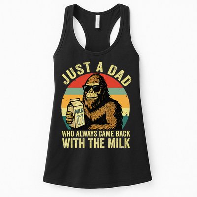 Bigfoot Papa Just A Dad Who Always Came Back With The Milk Womens Tank Top