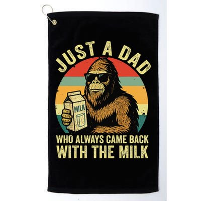 Bigfoot Papa Just A Dad Who Always Came Back With The Milk Golf Towel