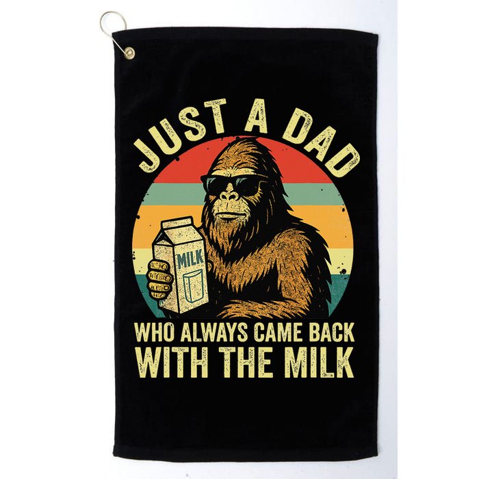Bigfoot Papa Just A Dad Who Always Came Back With The Milk Golf Towel