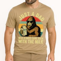 Bigfoot Papa Just A Dad Who Always Came Back With The Milk Cooling Performance Crew T-Shirt