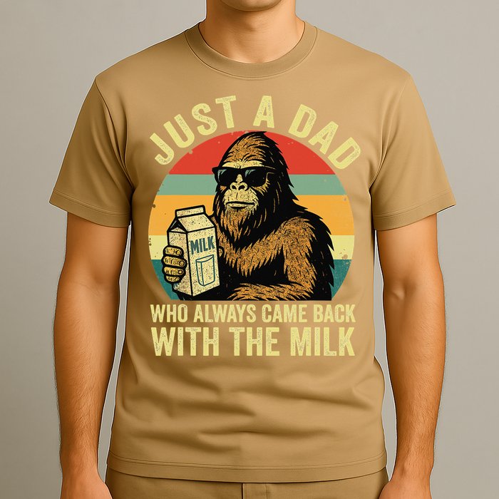 Bigfoot Papa Just A Dad Who Always Came Back With The Milk T-Shirt