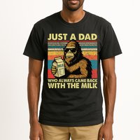 Bigfoot Papa Just A Dad Who Always Came Back With The Milk Tall T-Shirt