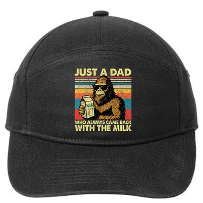 Bigfoot Papa Just A Dad Who Always Came Back With The Milk 7-Panel Snapback Hat