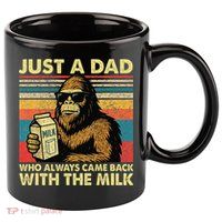 Bigfoot Papa Just A Dad Who Always Came Back With The Milk 11oz C Handle Ceramic Mug