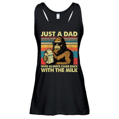 Bigfoot Papa Just A Dad Who Always Came Back With The Milk Ladies Essential Flowy Tank