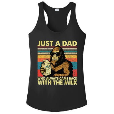 Bigfoot Papa Just A Dad Who Always Came Back With The Milk Ladies PosiCharge Competitor Racerback Tank