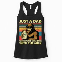 Bigfoot Papa Just A Dad Who Always Came Back With The Milk Womens Tank Top