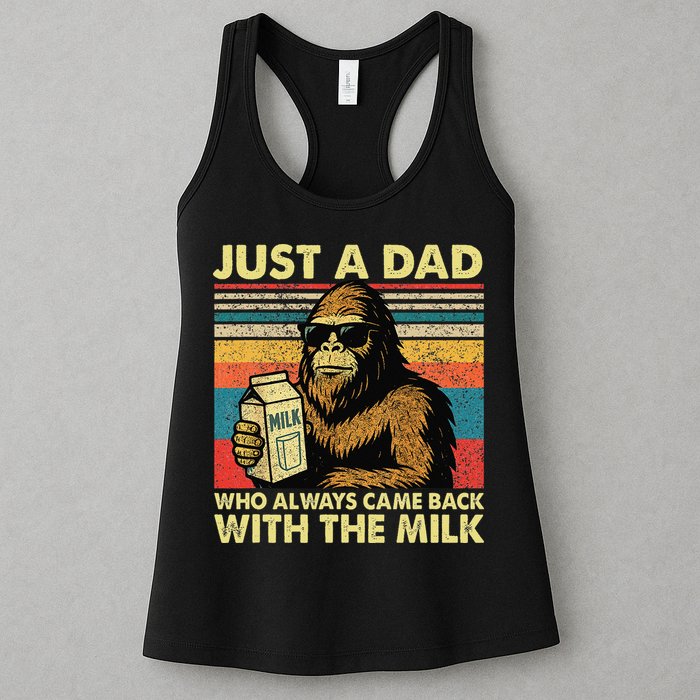 Bigfoot Papa Just A Dad Who Always Came Back With The Milk Womens Tank Top
