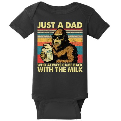 Bigfoot Papa Just A Dad Who Always Came Back With The Milk Baby Bodysuit