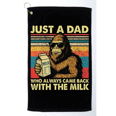 Bigfoot Papa Just A Dad Who Always Came Back With The Milk Golf Towel