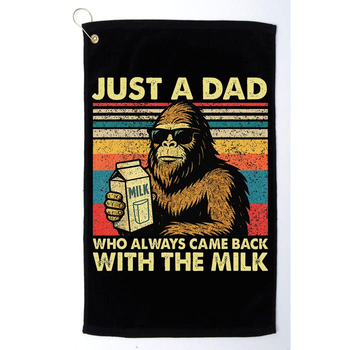 Bigfoot Papa Just A Dad Who Always Came Back With The Milk Golf Towel