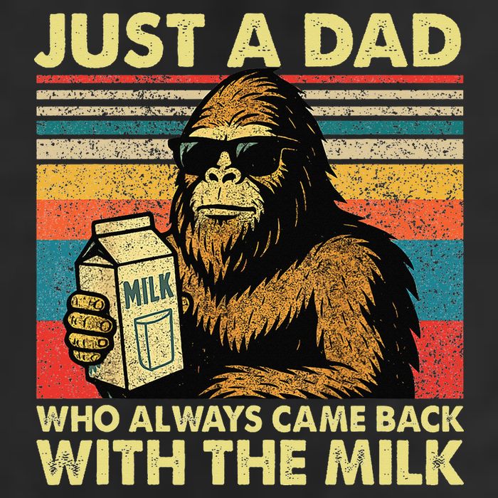 Bigfoot Papa Just A Dad Who Always Came Back With The Milk Golf Towel