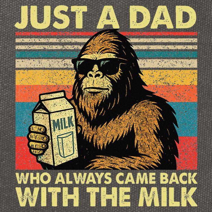 Bigfoot Papa Just A Dad Who Always Came Back With The Milk Cotton Canvas Backpack