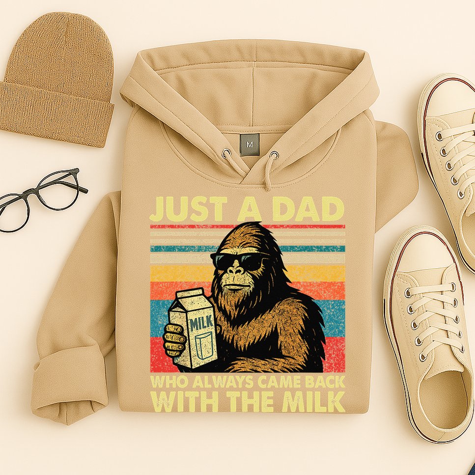 Bigfoot Papa Just A Dad Who Always Came Back With The Milk Hoodie