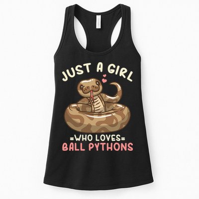 Ball Python Just A Girl Who Loves Ball Pythons Women's Racerback Tank