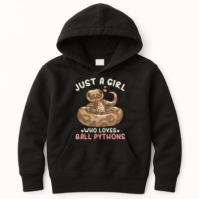Ball Python Just A Girl Who Loves Ball Pythons Kids Hoodie