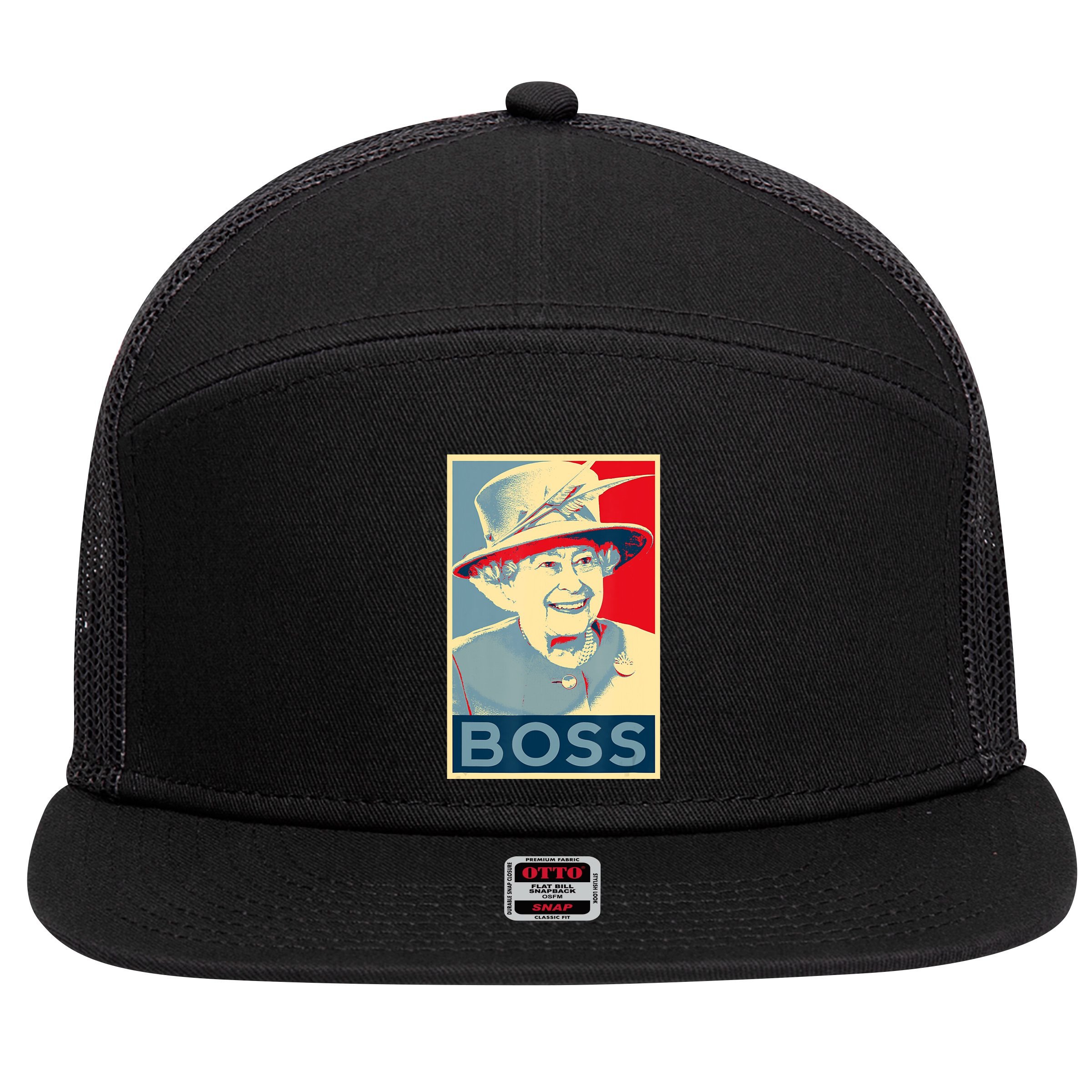 Boss Platinum Jubilee Queen Elizabeth Retro 7 Panel Mesh Trucker Snapback Hat