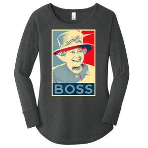 Boss Platinum Jubilee Queen Elizabeth Retro Women's Perfect Tri Tunic Long Sleeve Shirt