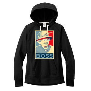 Boss Platinum Jubilee Queen Elizabeth Retro Women's Fleece Hoodie