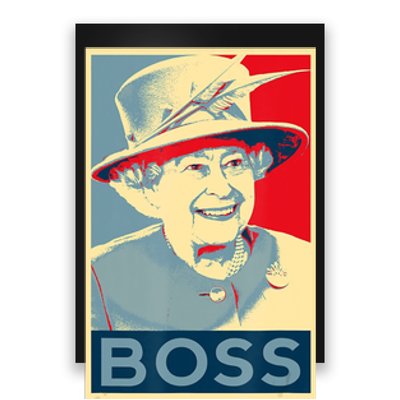 Boss Platinum Jubilee Queen Elizabeth Retro Poster