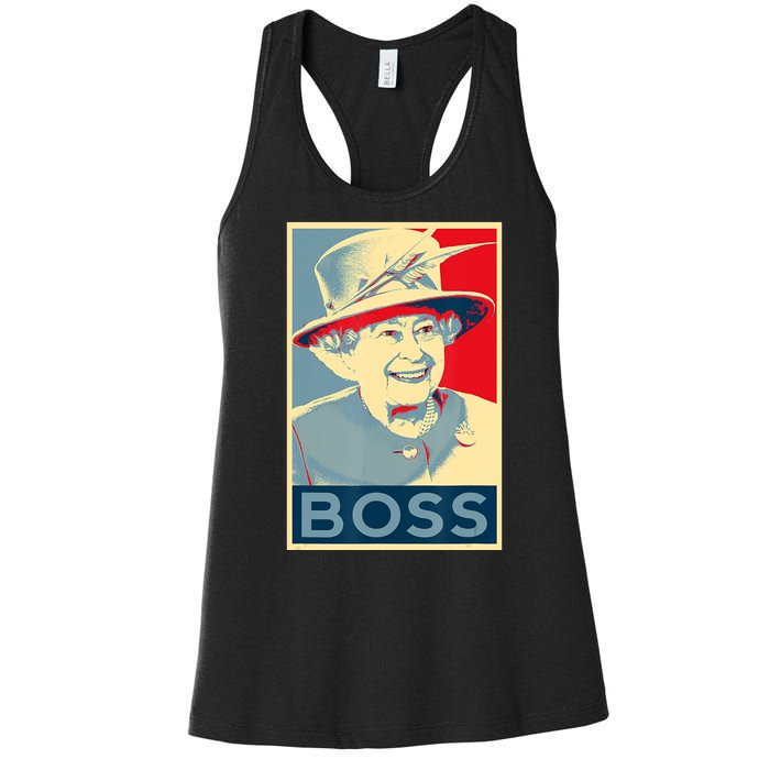 Boss Platinum Jubilee Queen Elizabeth Retro Women's Racerback Tank