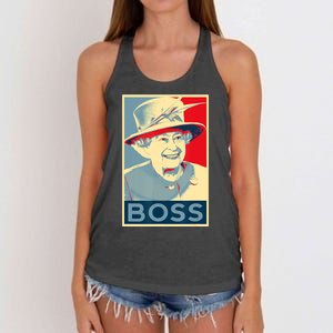 Boss Platinum Jubilee Queen Elizabeth Retro Women's Knotted Racerback Tank