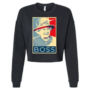 Boss Platinum Jubilee Queen Elizabeth Retro Cropped Pullover Crew