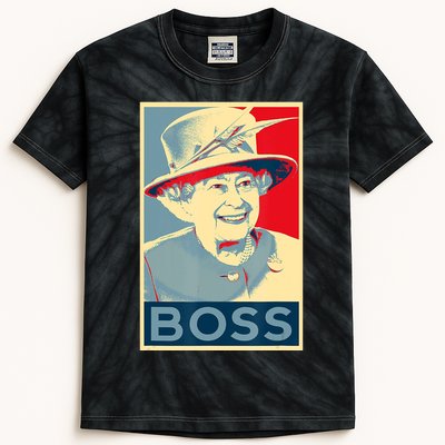 Boss Platinum Jubilee Queen Elizabeth Retro Kids Tie-Dye T-Shirt